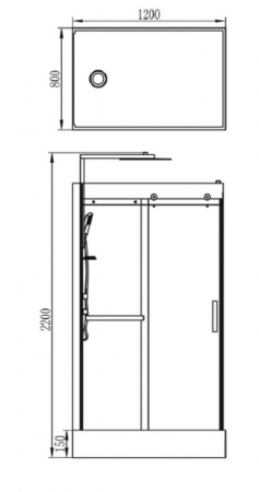 Фото душевая кабина orans 120x80 см ols-sr8629 ed reversible