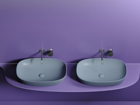 Фото раковина накладная ceramicanova element 60 см, цвет: серый cn6049mhl