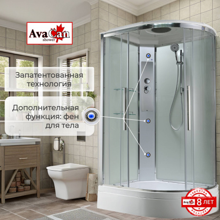 Фото душевая кабина avacan em3912lt 120x90 см стандартная