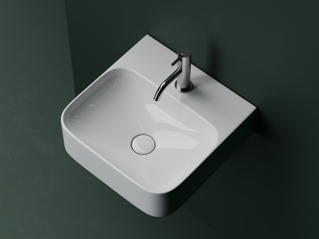 Фото раковина подвесная ceramicanova aura 43 см, цвет: белый cn2005