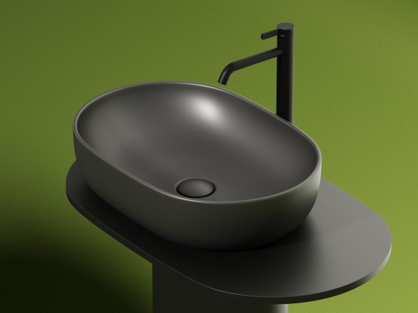 Фото раковина накладная ceramicanova element 60 см, цвет: антрацит cn6047mdh