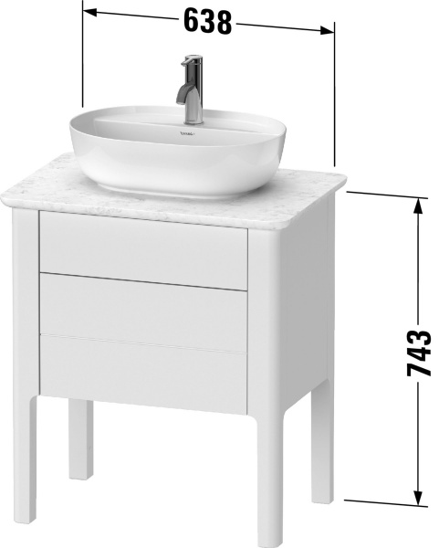 Фото тумба под раковину duravit luv 63 см, цвет: белый матовый сатиновый лак lu956503636