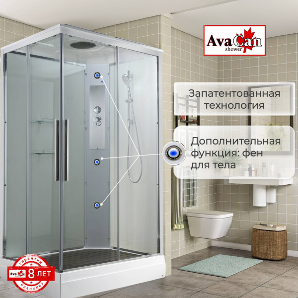 Фото душевая кабина avacan k2080 80x80 см стандартная