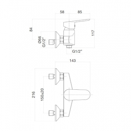 Фото смеситель для душа webert sax evolution se870101015