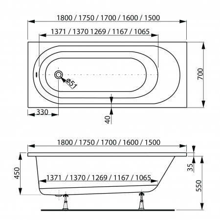 Фото акриловая ванна vagnerplast kasandra 175x70 см