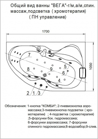 Фото акриловая ванна акватек вега 170x105 см l veg170-0000073