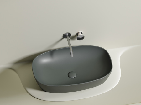 Фото раковина накладная ceramicanova element 60 см, цвет: антрацит cn6049mh