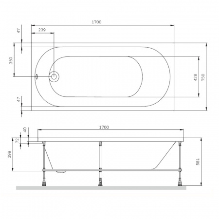 Фото акриловая ванна am.pm x-joy 170х75 см w94a-170-075w-a