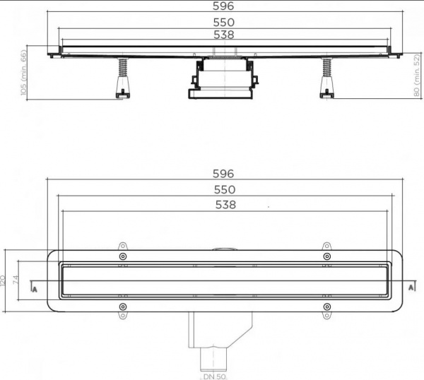 Фото трап линейный с решеткой pestan betto net line 55 см 13702516