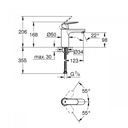 Фото смеситель для раковины grohe eurosmart cosmopolitan 23327kw0