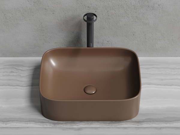 Фото раковина накладная ceramicanova element 50.5 см, цвет: коричневый cn6052mdb