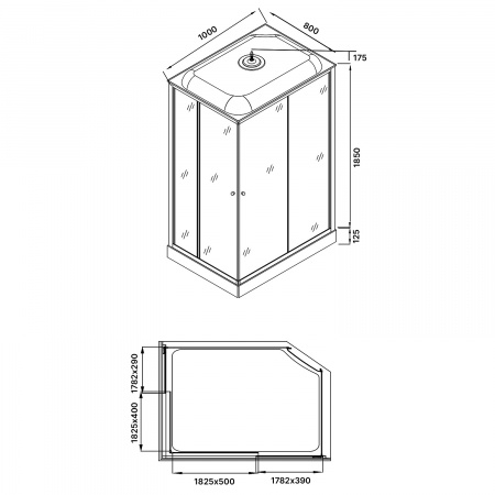 Фото душевая кабина loranto 100x80 см cs-5180-13r g