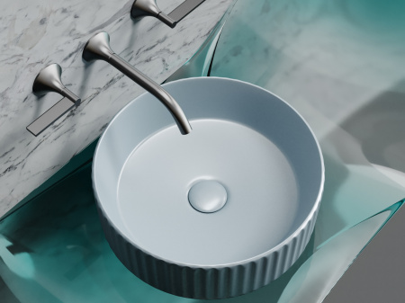 Фото раковина накладная ceramicanova element 36 см, цвет: серый cn6057mhl