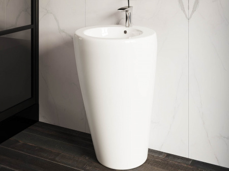 Фото раковина напольная ceramicanova 850 55 см, цвет: белый cn1807