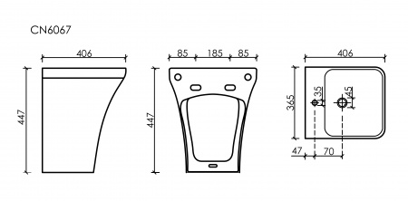 Фото раковина подвесная ceramicanova dion 36.5 см, цвет: черный cn6067mb