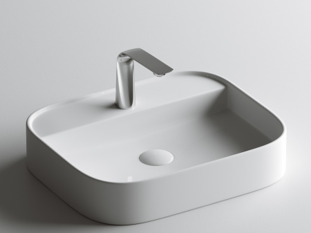 Фото раковина накладная ceramicanova element 55 см, цвет: белый cn6034
