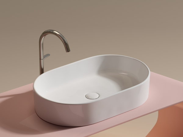 Фото раковина накладная ceramicanova element 60.8 см, цвет: белый cn6048
