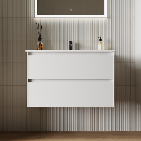Фото тумба под раковину sancos cento 80 см, цвет: белый глянец cn80w