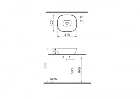 Фото раковина накладная vitra outline recycled 48 см 7994b066-0016