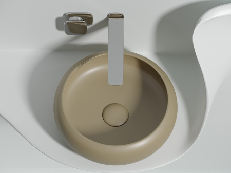 Фото раковина накладная ceramicanova element 36 см, цвет: капучино cn6050mc