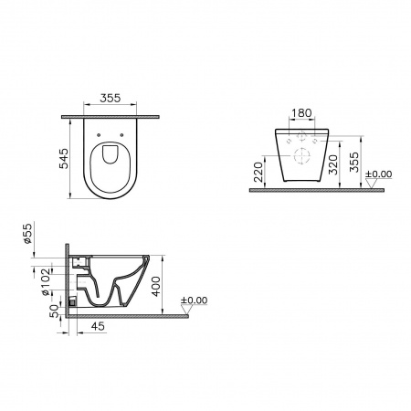 Фото унитаз подвесной безободковый vitra integra round 7041b003-0075