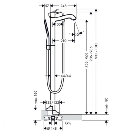 Фото смеситель для ванны hansgrohe metropol classic 31445090