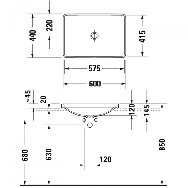 Фото раковина встраиваемая сверху duravit d-neo 60 см 358600079