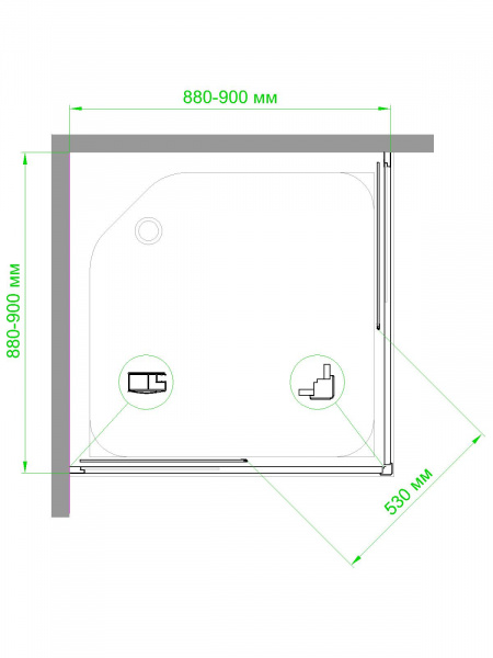 Фото душевое ограждение royal bath hpd rb90hpd-c 90x90 см