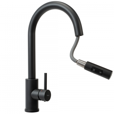 Фото смеситель для кухни rea fresh black mat rea-b9147