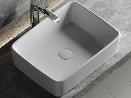 Фото раковина накладная ceramicanova element 48 см, цвет: белый cn6037