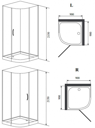 Фото душевая кабина timo premium armo h-506 90x90 см