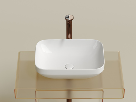 Фото раковина накладная ceramicanova element 50 см, цвет: белый cn6055