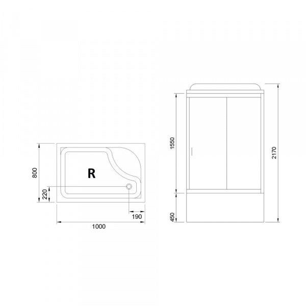 Фото душевая кабина royal bath bp rb8100bp5-wt-ch-r 100x80 см