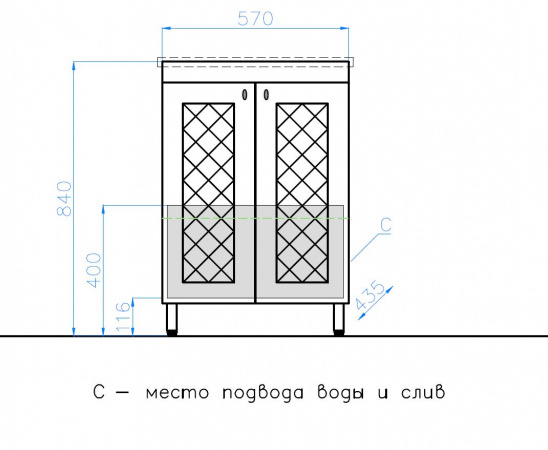 Фото тумба под раковину style line канна 60 см лс-00000726