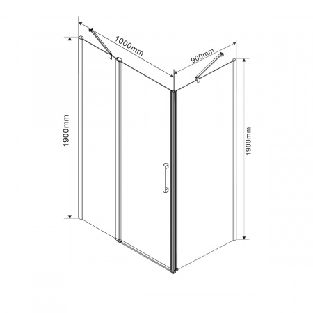 Фото душевой уголок vincea orta 100x90 см vsr-1o9010cl