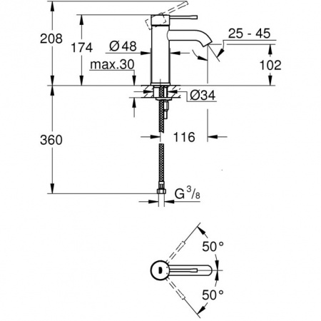Фото смеситель для умывальника grohe essence new 23590001