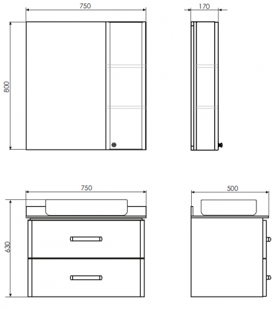 Фото тумба с раковиной comforty амстердам 75 см 00-00004668