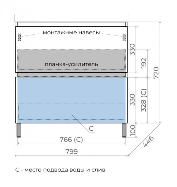 Фото тумба под раковину style line манхэттен 80 см лс-00002371