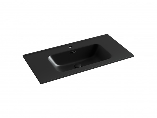 Фото раковина накладная ceramicanova element 91 см, цвет: черный cn7002mb