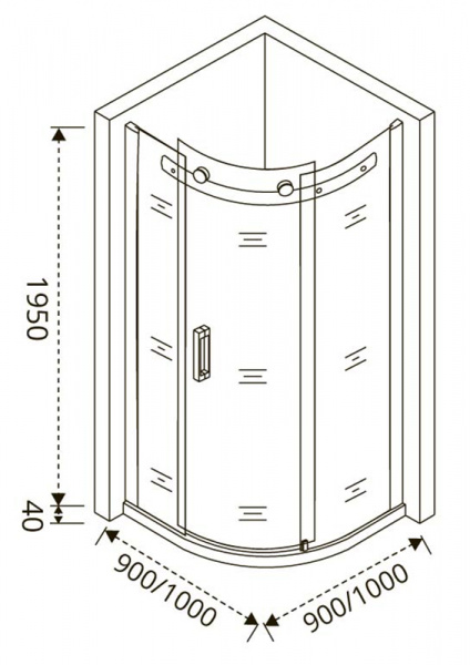 Фото душевое ограждение good door altair r-100-c-ch 100 см ал00006
