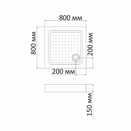 Фото поддон акриловый bandhours square 88-tray 80x80 см