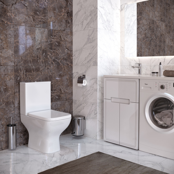 Фото унитаз напольный безободковый с бачком и крышкой микролифт taliente elegante 61,2 el35055