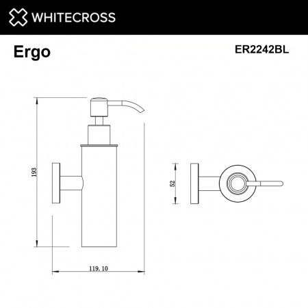 Фото дозаторы для жидкого мыла whitecross ergo er2242bl, цвет: черный