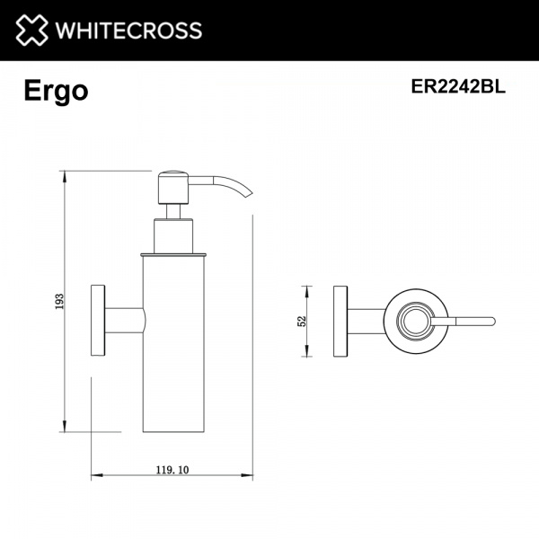 Фото дозаторы для жидкого мыла whitecross ergo er2242bl, цвет: черный