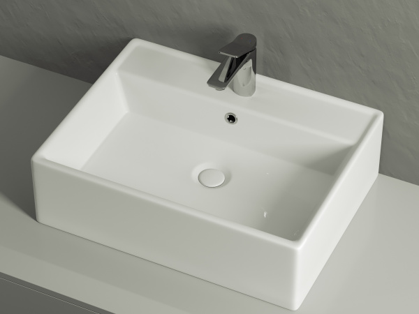 Фото раковина накладная ceramicanova element 59 см, цвет: белый cn6046