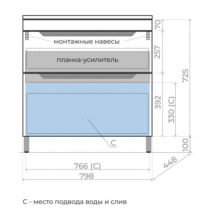 Фото тумба под раковину style line остин 80 см лс-00002393