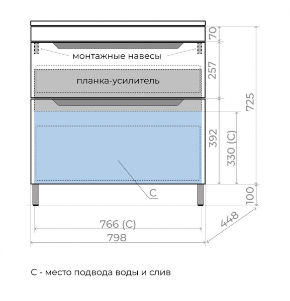 Фото тумба под раковину style line остин 80 см лс-00002393