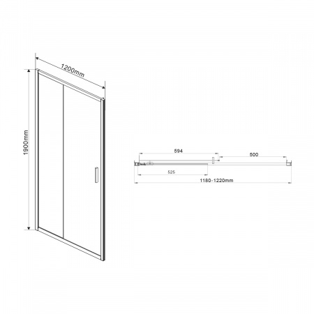 Фото душевая дверь vincea garda 120 см vds-1g120ch