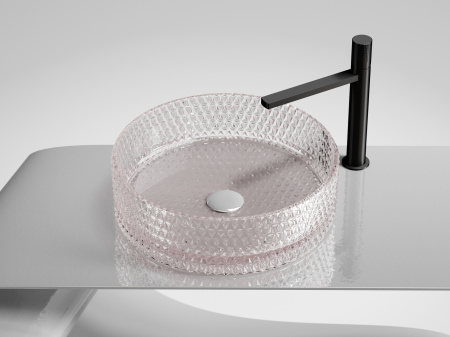 Фото раковина накладная ceramicanova cristal 36 см, цвет: розовый cn6061
