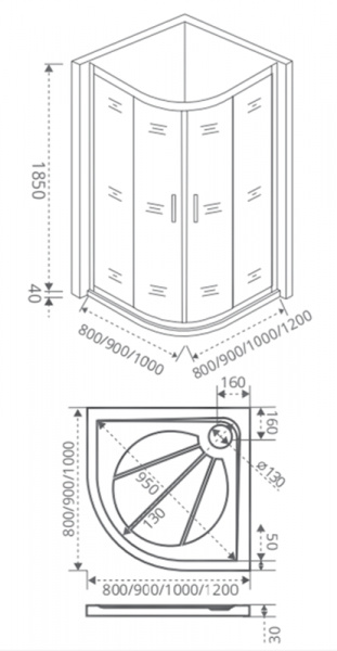 Фото душевое ограждение good door infinity r-100-g-ch 100 см ин00009